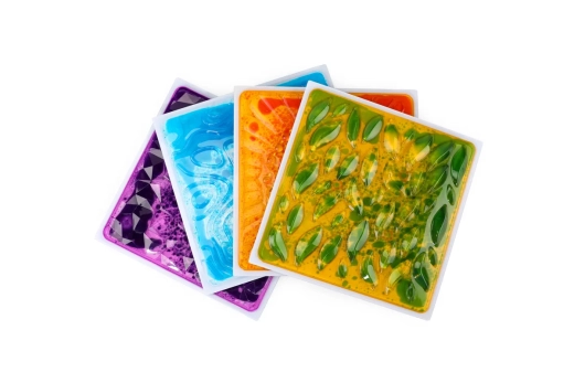 Lot de 4 dalles gel texturées