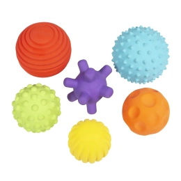 Set van 6 sensorische ballen van natuurlijk rubber